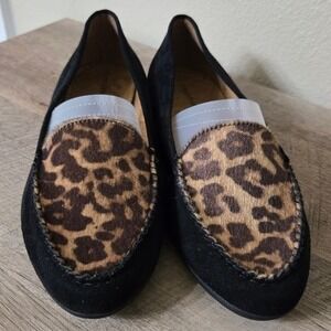 Comfortview Womens Joanna Leopard Print Faux Suede Loafers Work Casual 10.5W